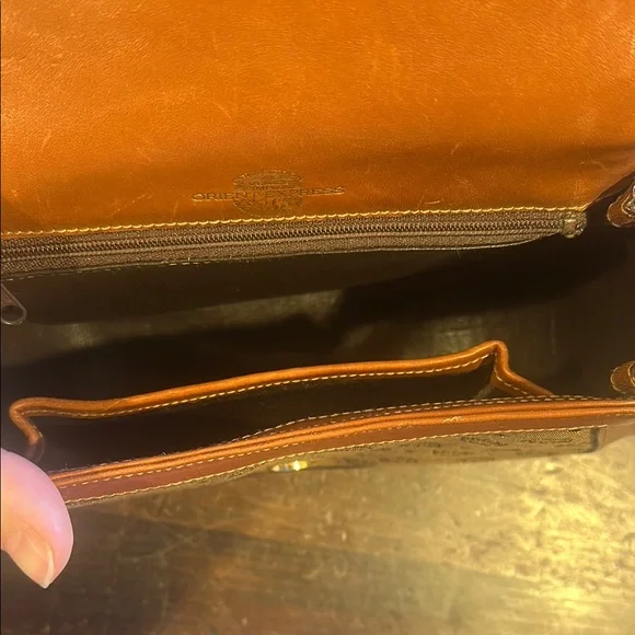 Venice Simpson Orient express Brown Leather and Canvas Shoulder Bag - Picture 7 of 8